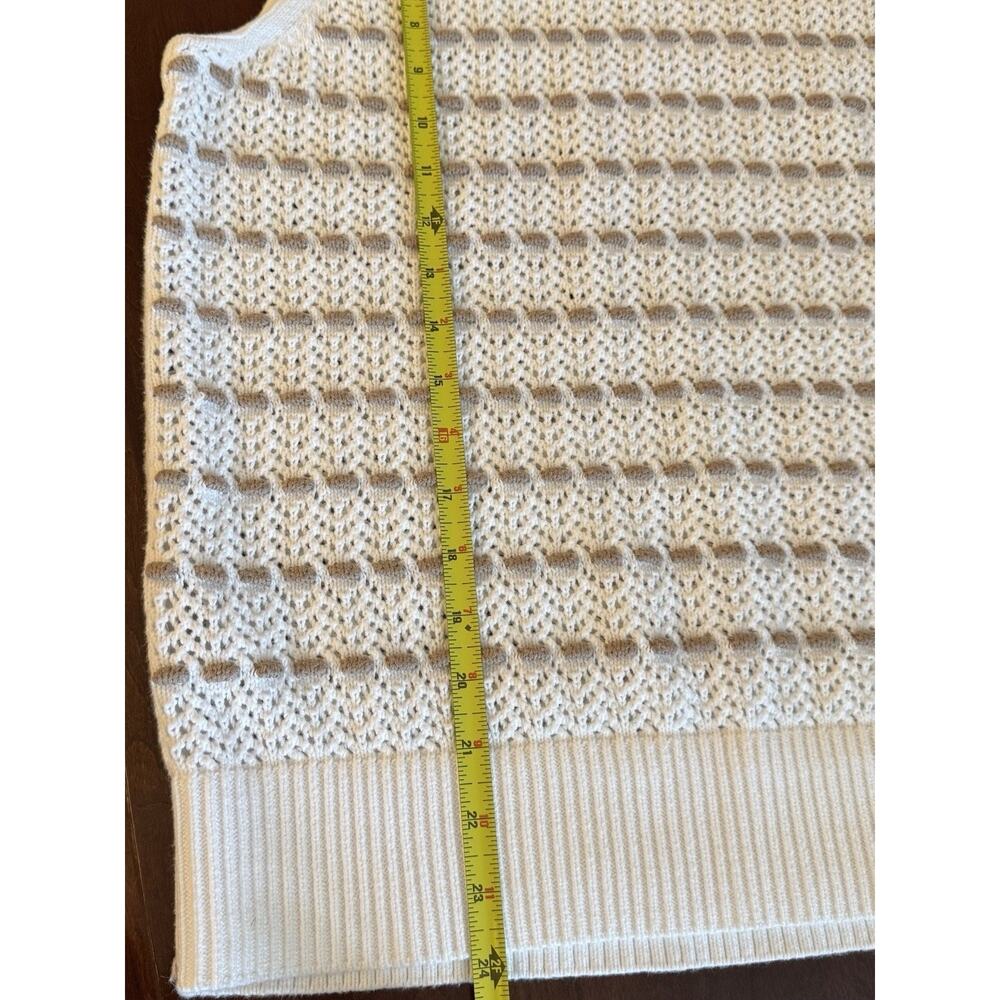 Loft crochet White and beige Cotton Tank Top Blouse Sleeveless Sweater Women’s M - Picture 8 of 8